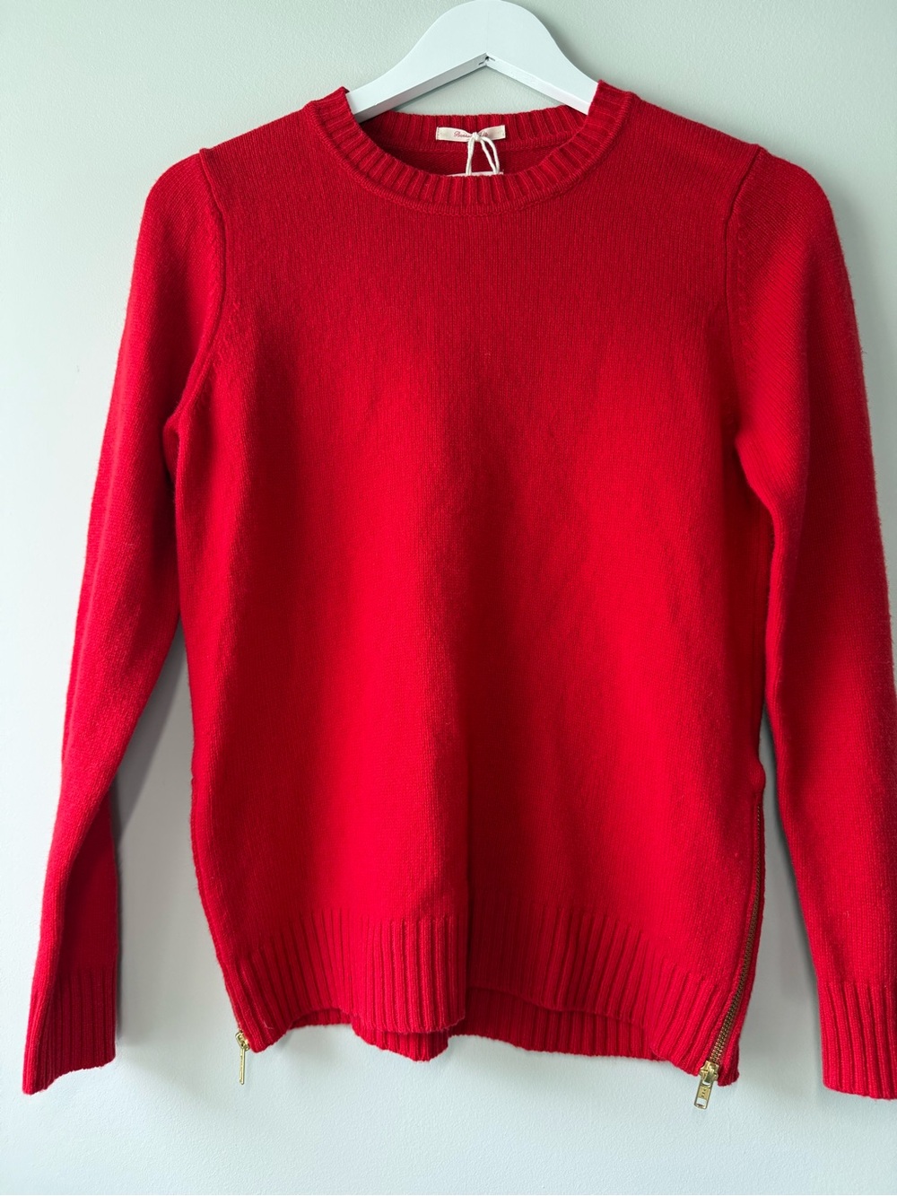 GANT Rugger Bright Red Wool Blend Side Zip Sweater NWT Size Small